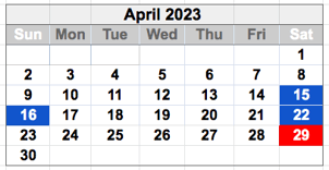 April 2023